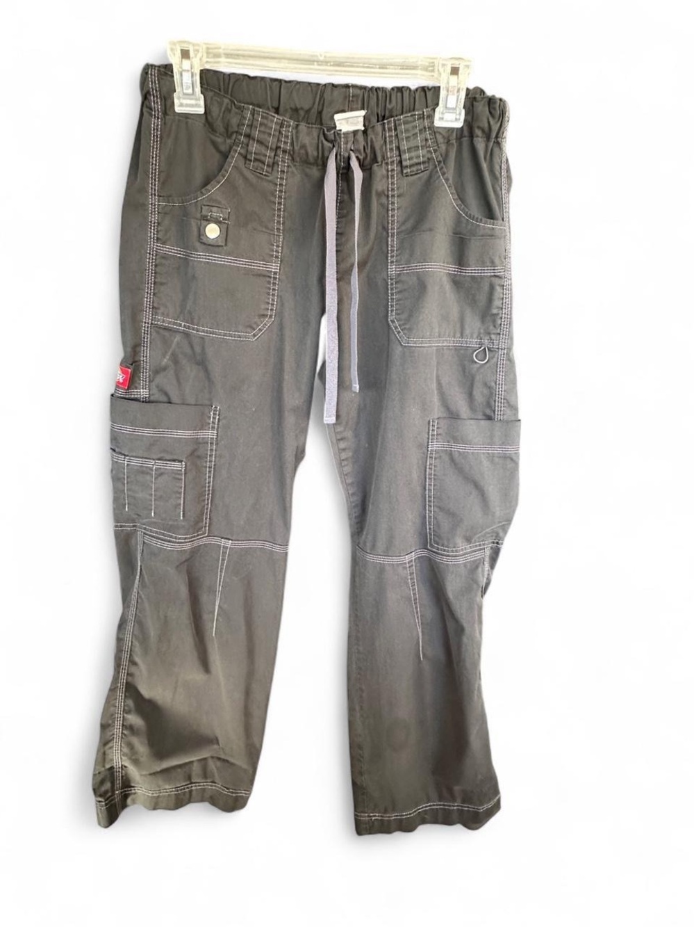 Dickies Black 90s Style Wide Leg Drawstring Cargo Pants Size M